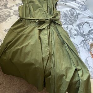 Maeve Olive Wrap Dress with Tie
